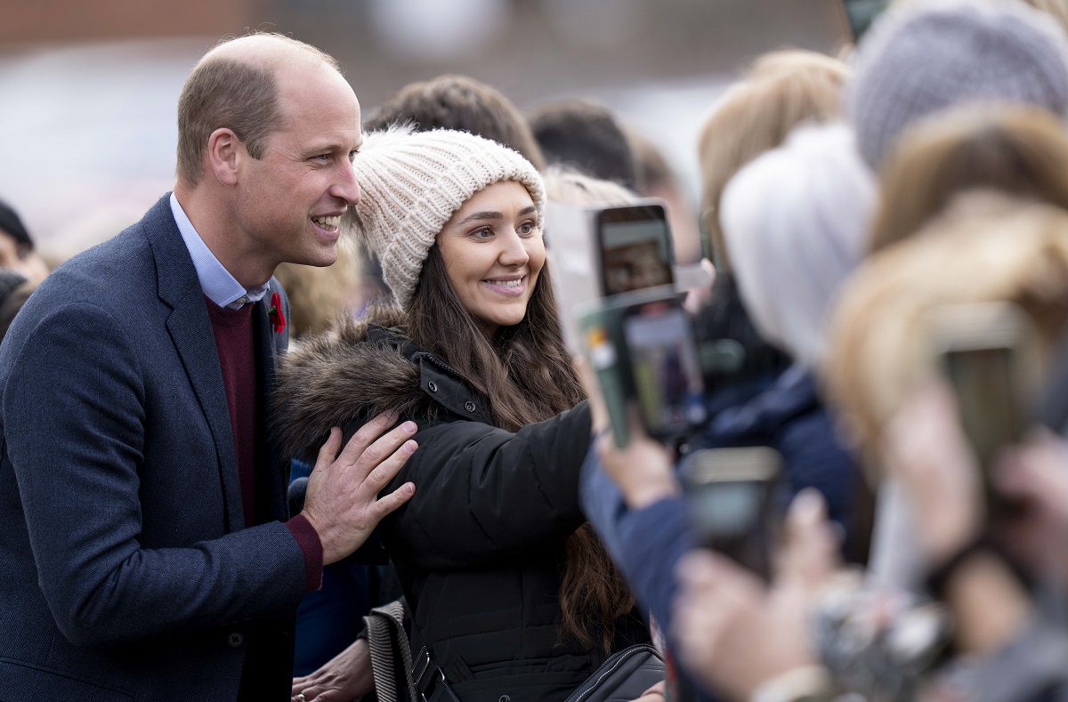 Prince William takes selfies with members of the public in Scarborough, England
