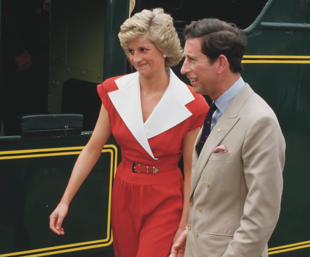 Princess Diana and King Charles, who looked like a 'sore loser' after Princess Diana's 'legendary' piano performance in Australia in 1988, according to a body language expert, smile in Melbourne, Australia