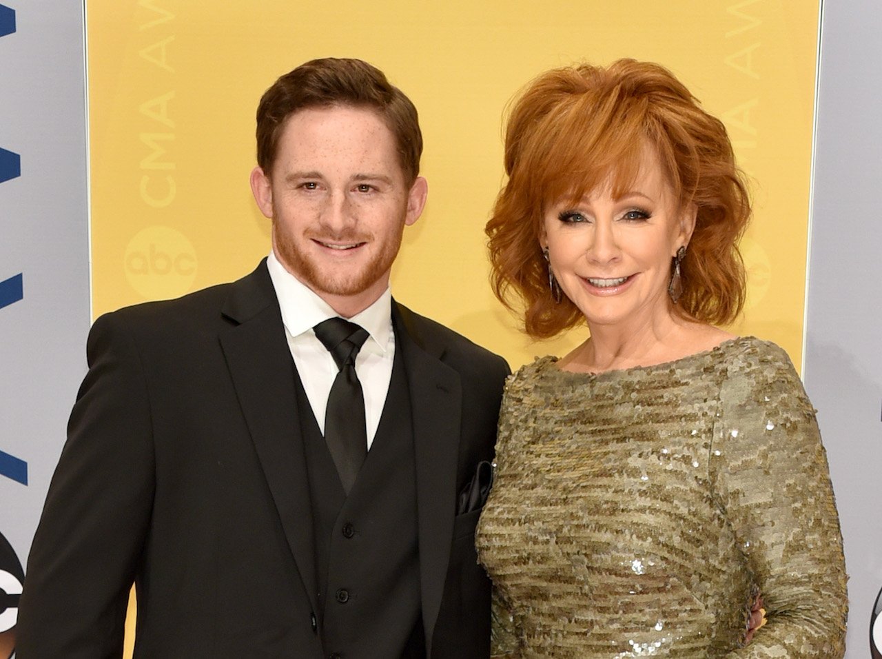 Shelby Blackstock and Reba McEntire attend the 50th annual CMA Awards at the Bridgestone Arena on November 2, 2016.