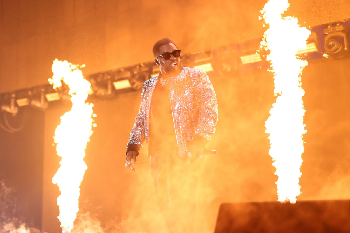 Rapper Sean “Diddy" Combs performs amidst flames during the 2022 iHeartRadio Music Festival