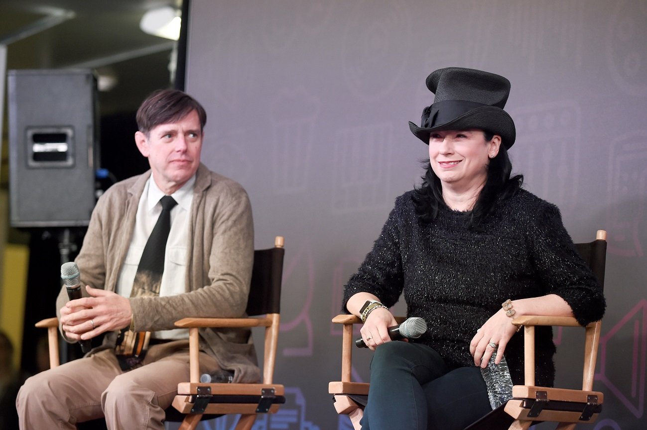 Daniel Palladino and Amy Sherman-Palladino speak onstage during the Gilmore Girls First Footage panel at Entertainment Weekly's PopFest at The Reef on October 29, 2016