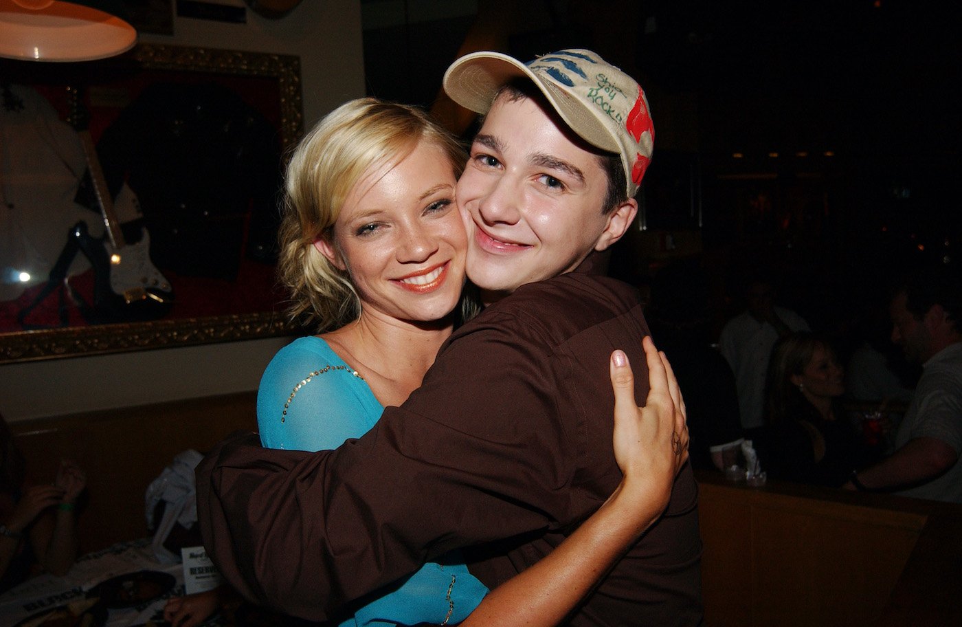 Amy Smart and  Shia LaBeouf hug during the movie premiere of 'The Battle of Shaker Heights'