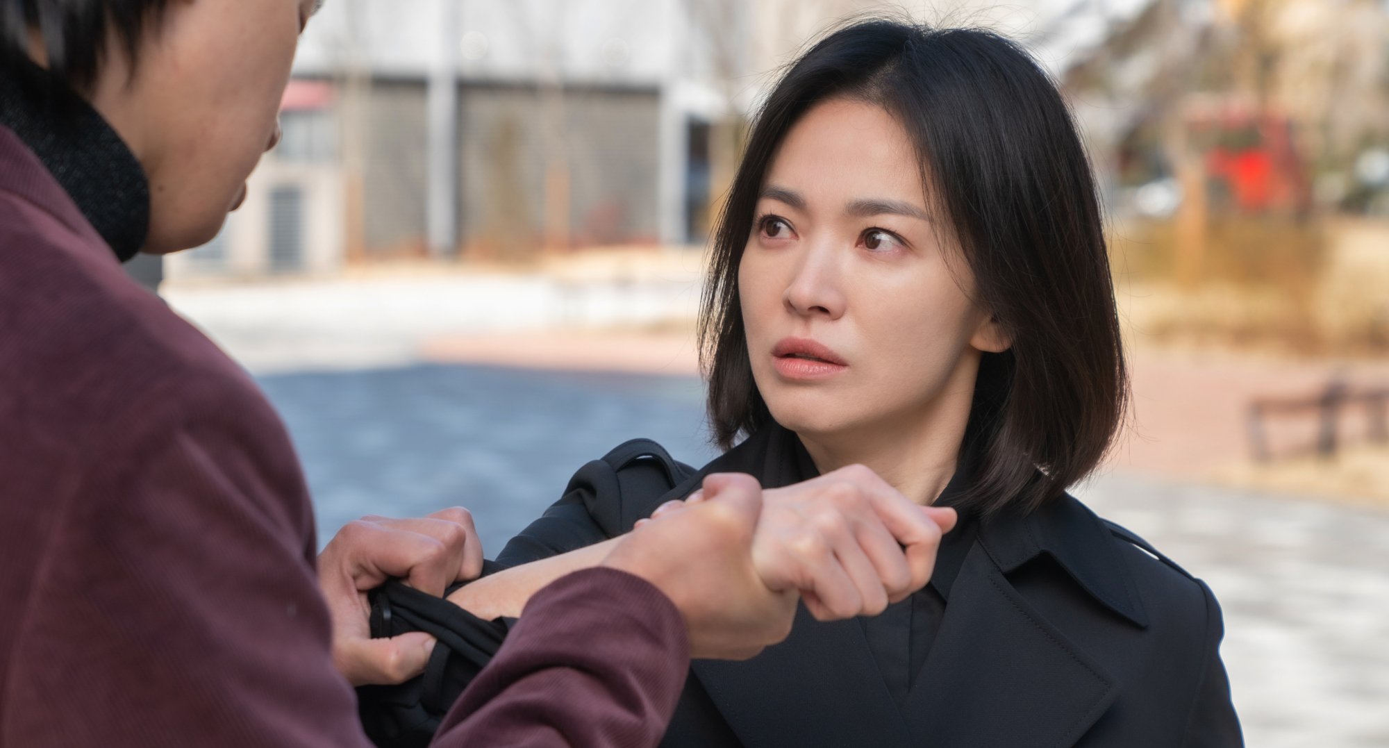 Song Hye-kyo as Dong-eun and Kim Seun-sook's 'The Glory.'