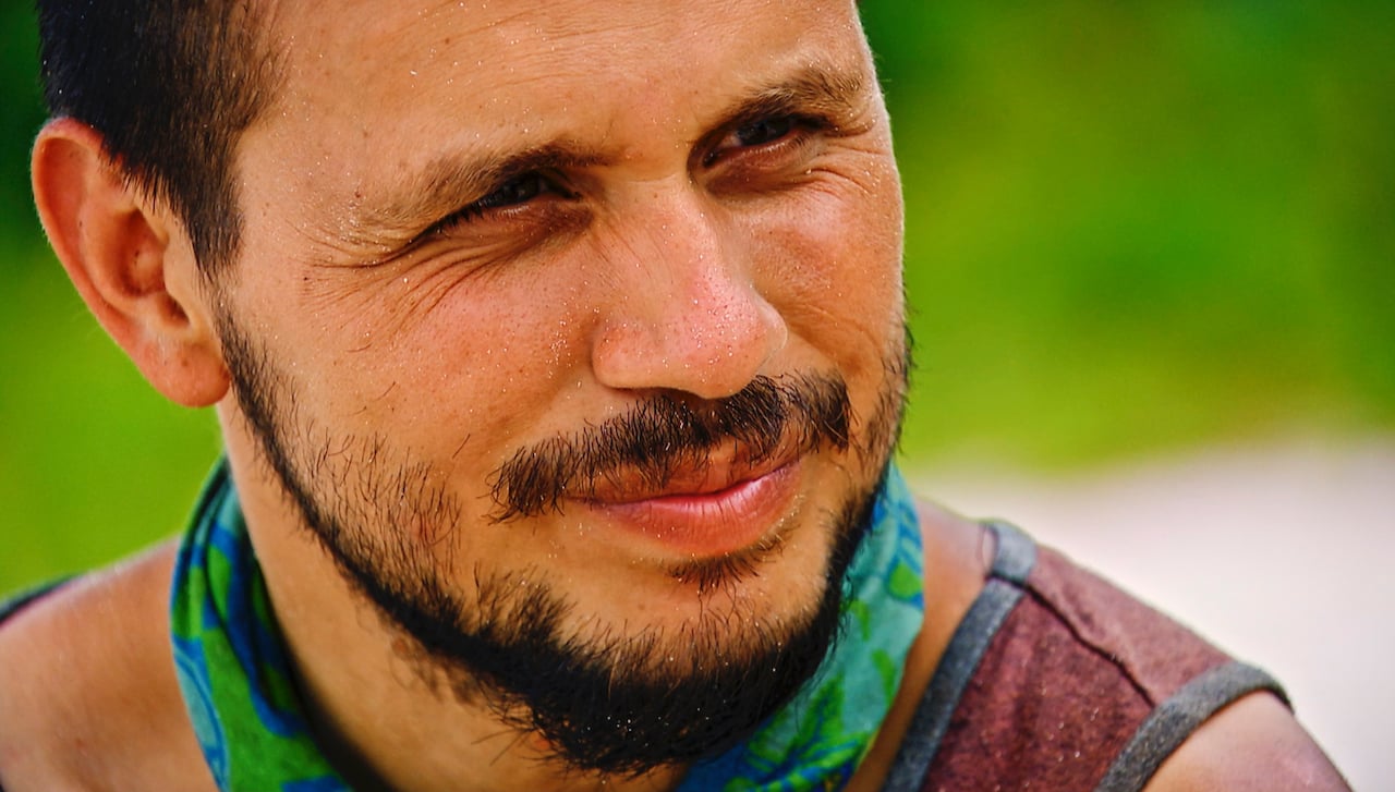Close up on Jesse Lopez's face on 'Survivor 43'.