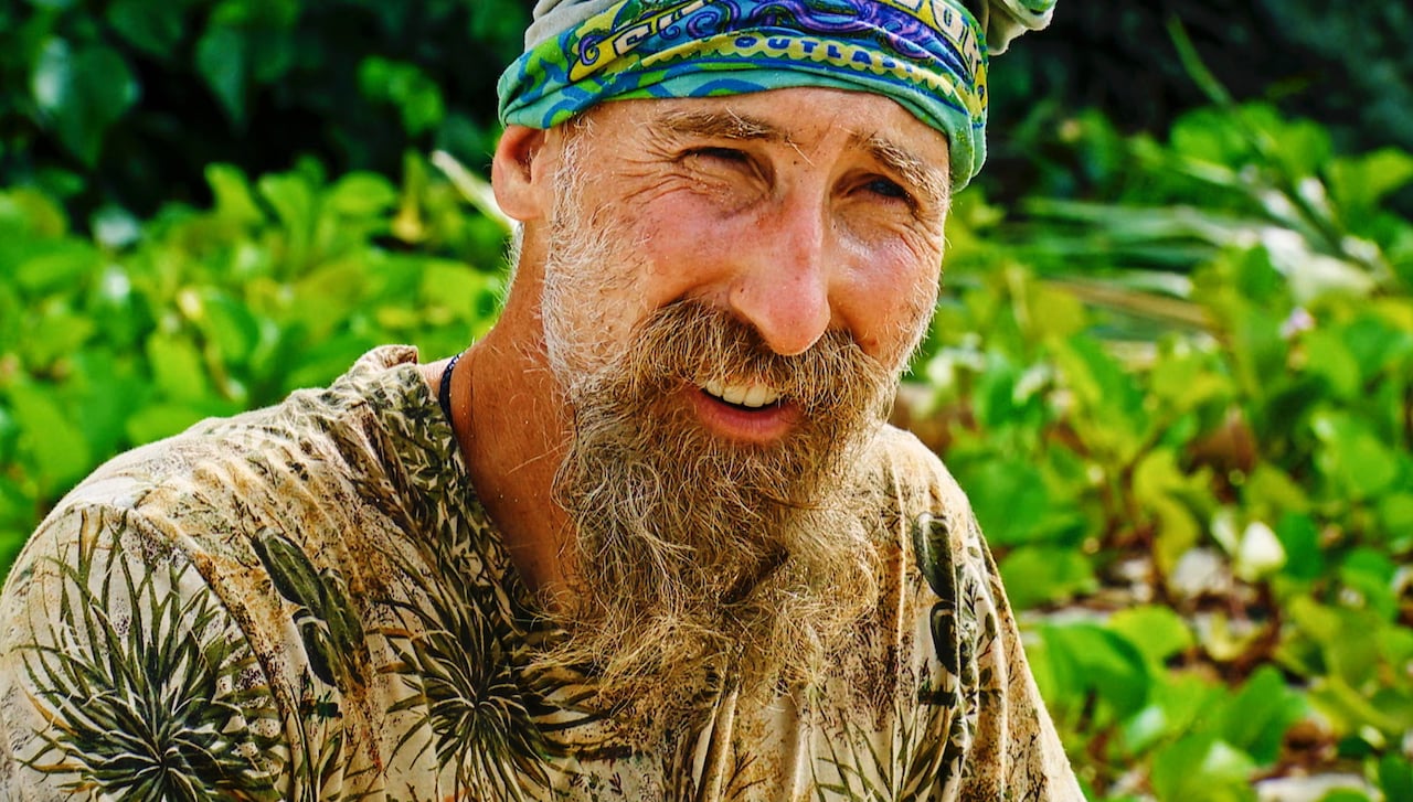 Close up on Mike 'Gabler' Gabler's face on 'Survivor 43'.