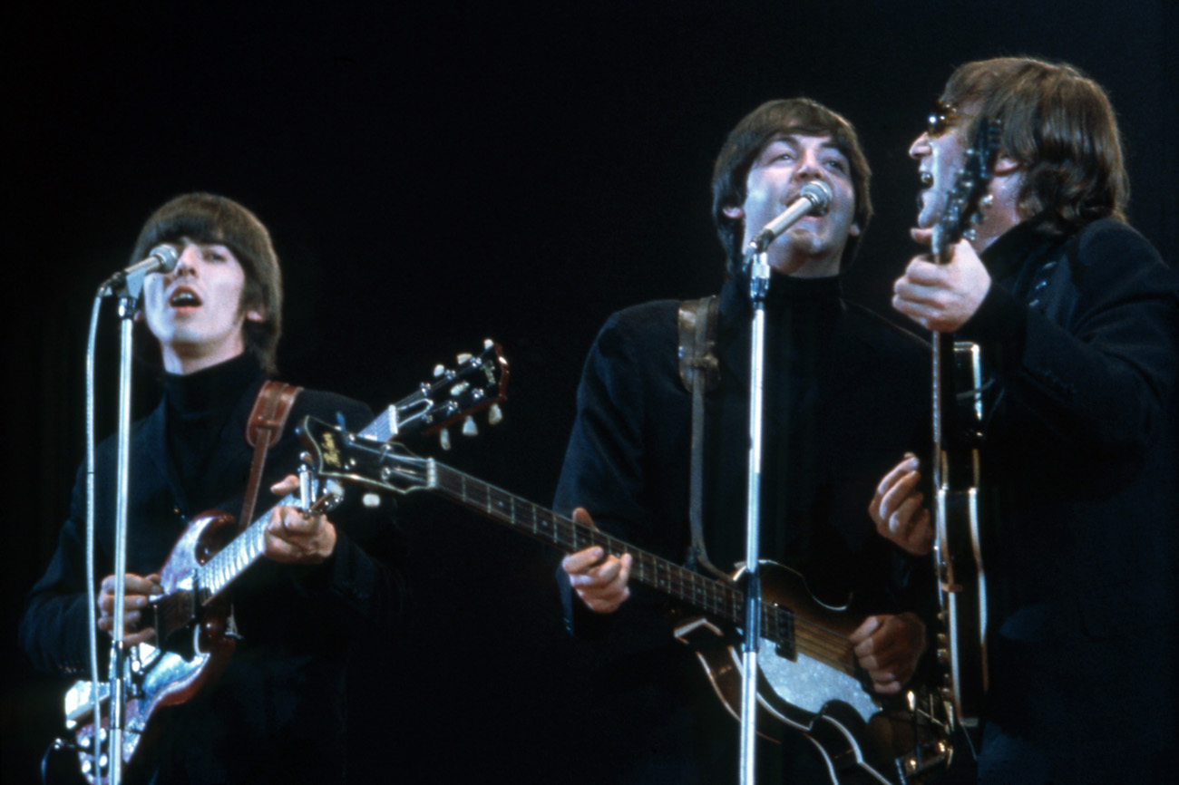 The Beatles performing in London, 1966.