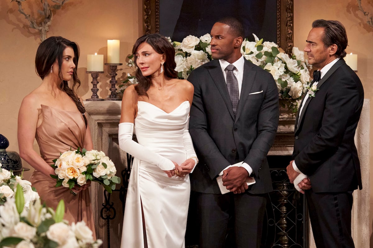 'The Bold and the Beautiful' actors Jacqueline MacInness Wood as Steffy Forrester, Krista Allen as Dr. Taylor Hayes, Lawerence Saint-Victor as Cater Wilson, Thorsten Kaye as Ridge Forrester