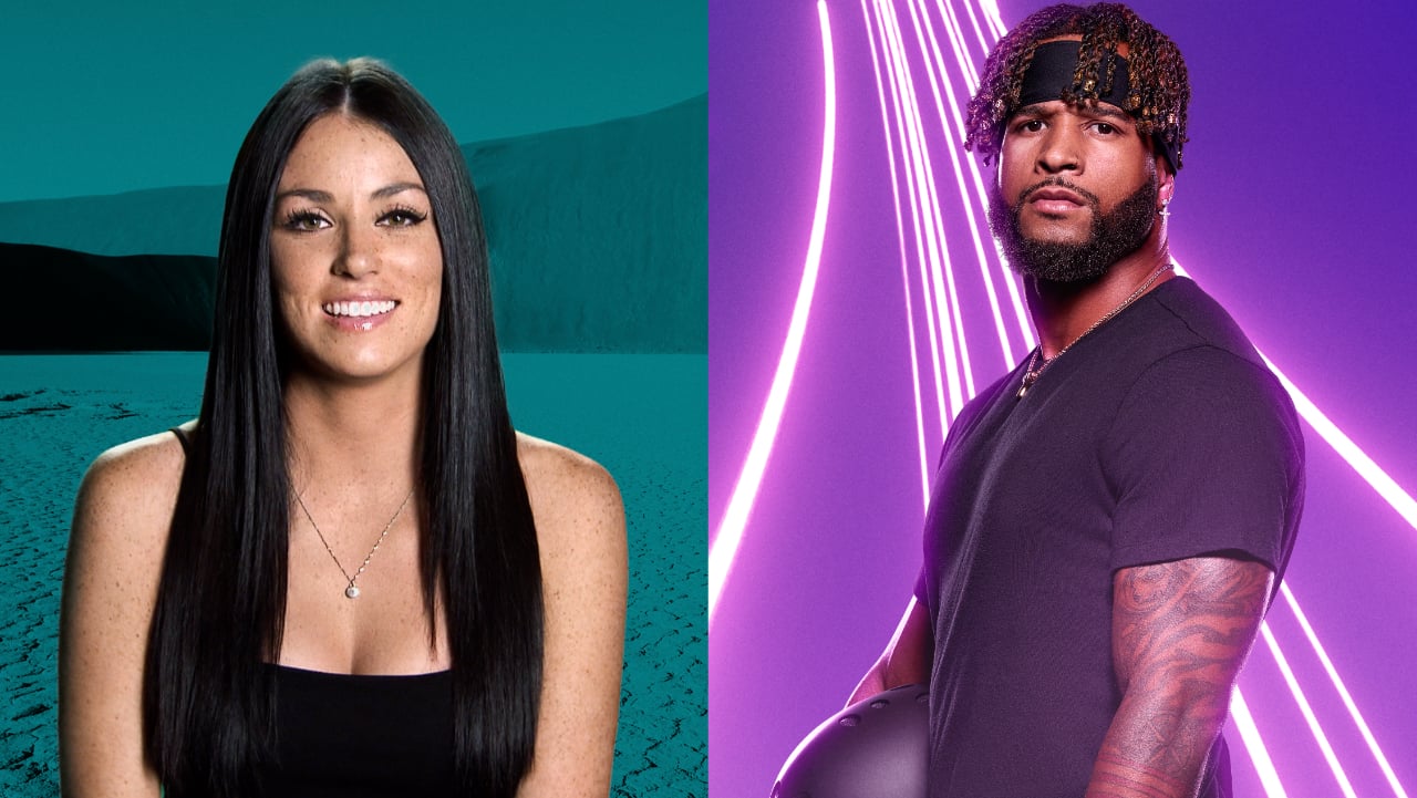 Amanda Garcia and Nelson Thomas posing for 'The Challenge' cast photos