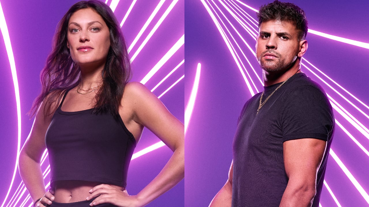 Michele Fitzgerald and Fessy Shafaat posing for 'The Challenge 38' cast photos