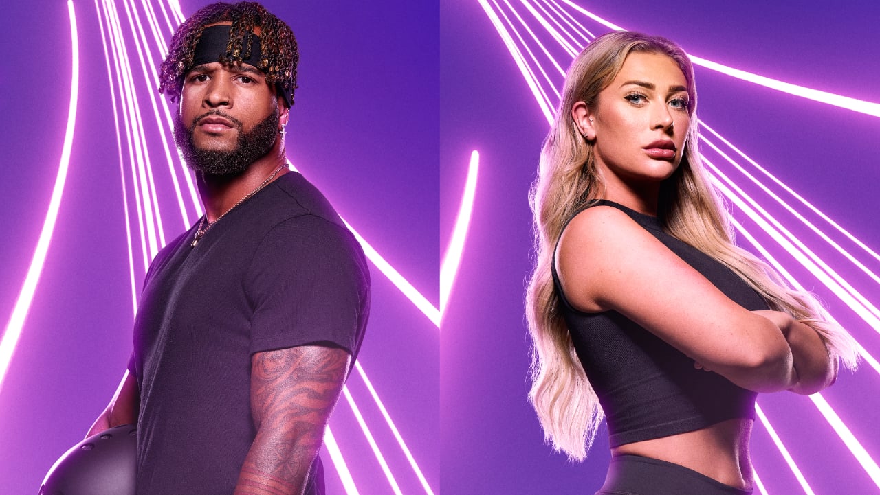 Nelson Thomas and Olivia Kaiser pose for 'The Challenge 38' cast photos