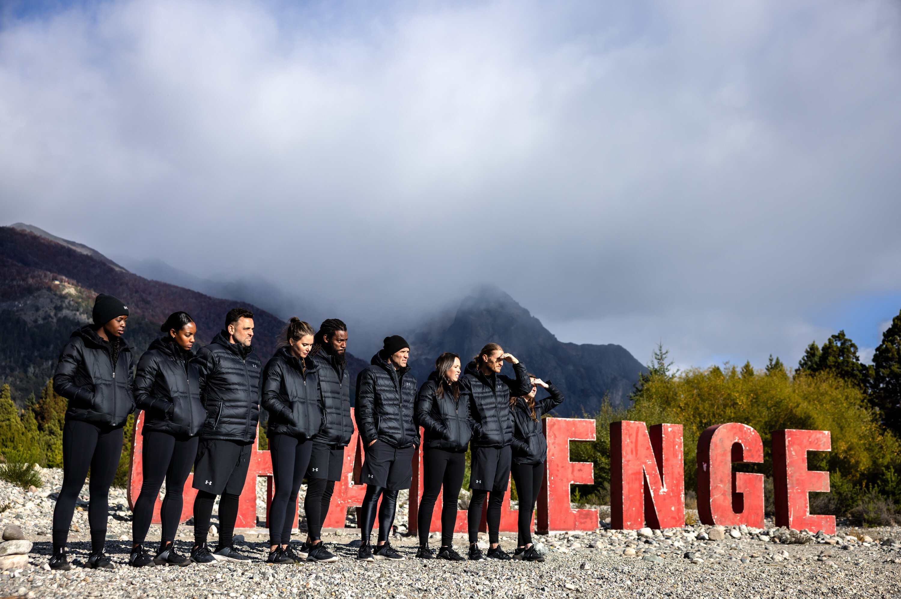 'The Challenge USA' finalists standing by the mountain