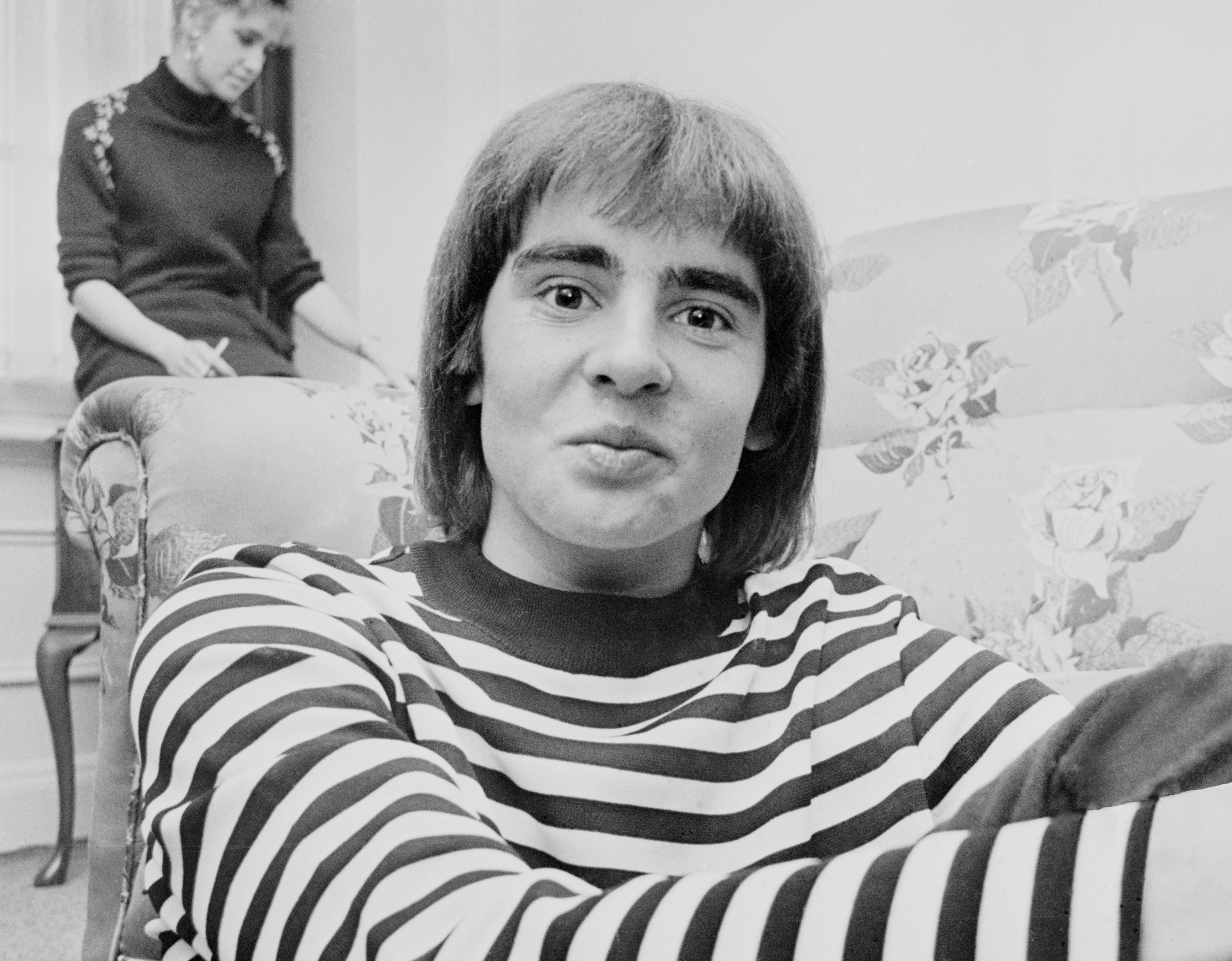 The Monkees' Davy Jones wearing stripes