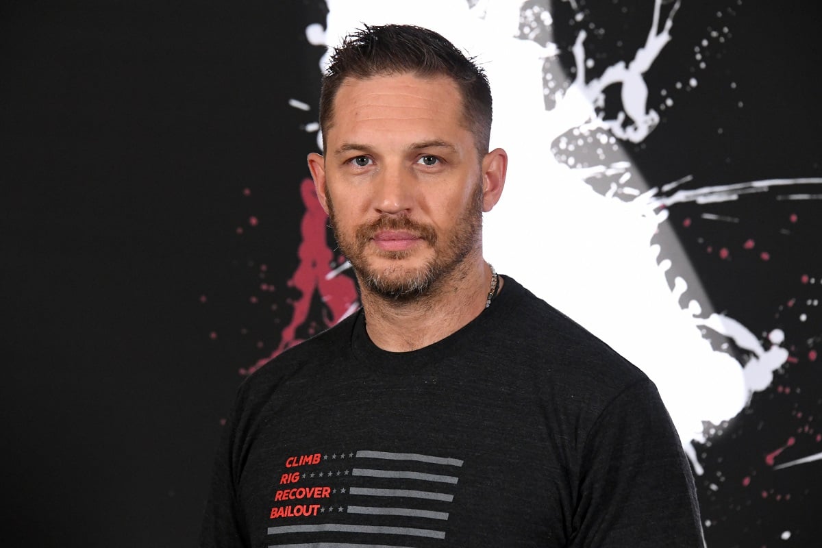 Tom Hardy at a photocall for 'Venom'