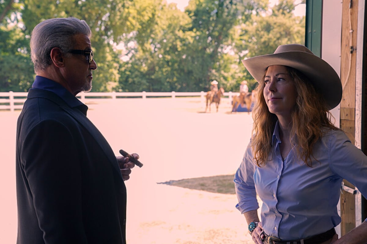 In Tulsa King Episode 6, Dwight talks with Margaret at Fennario Ranch.