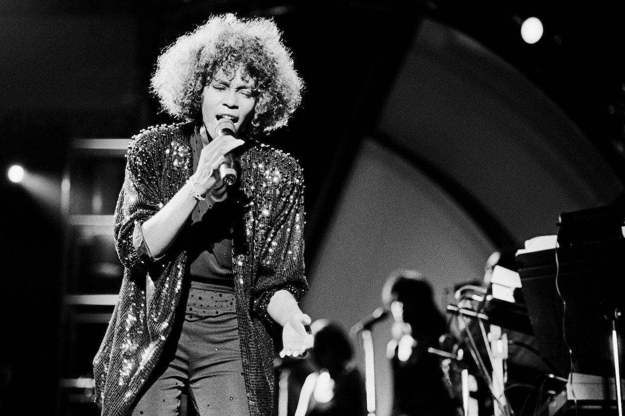 Whitney Houston sings live on stage