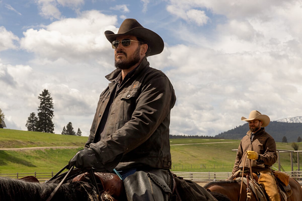 In Yellowstone, Rip rides a horse in front of Jake.