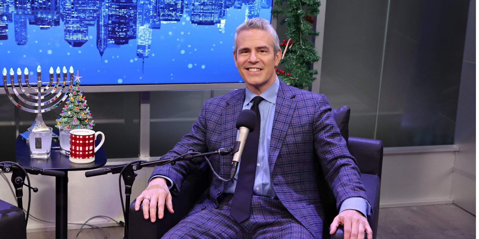 Andy Cohen takes part in SiriusXM's Radio Andy Annual Holiday Hangout at SiriusXM Studios on December 15, 2022, in New York City.
