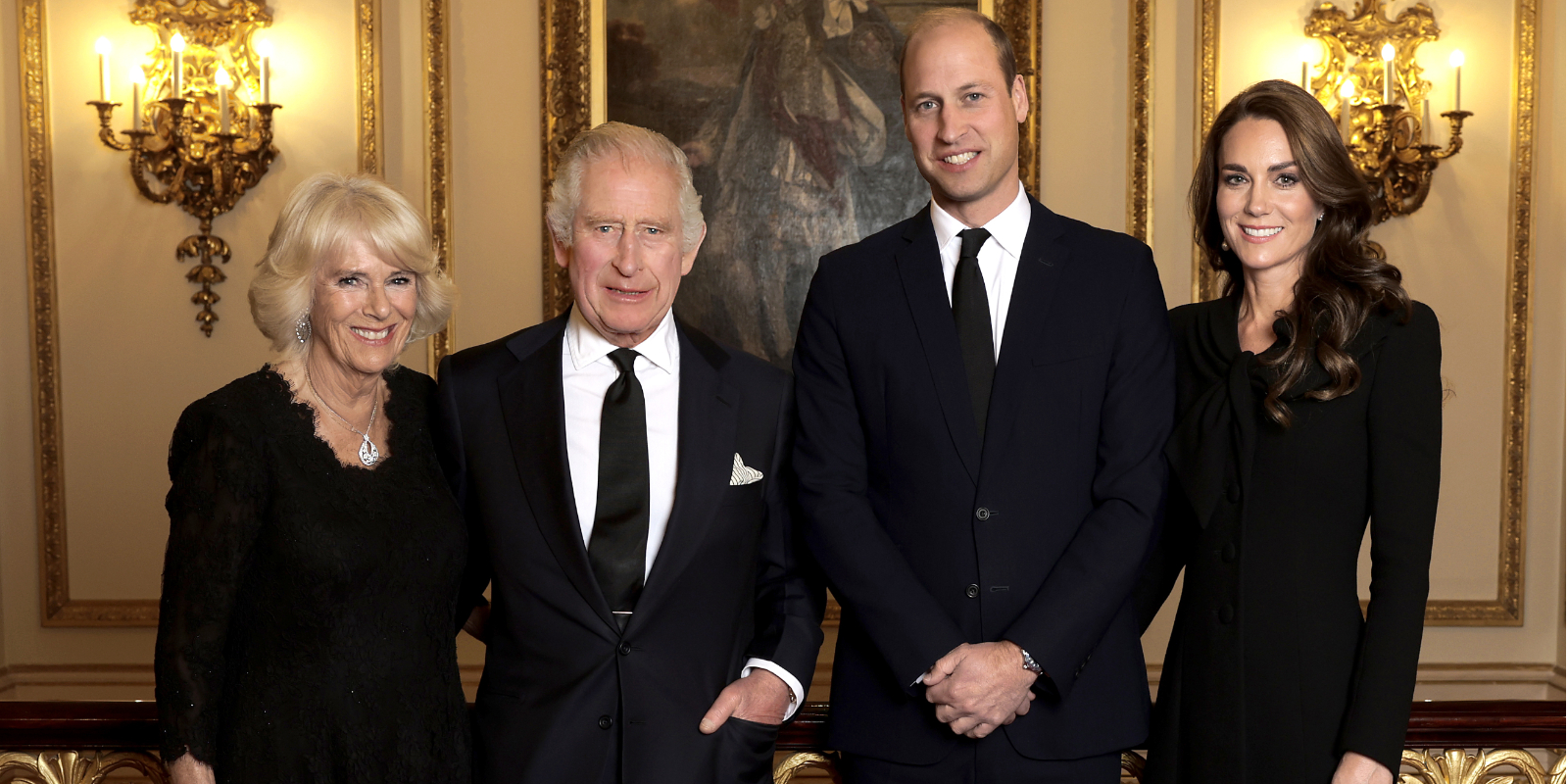 Camilla Parker Bowles, King Charles III, Prince William and Kate Middleton in a photograph taken shortly after the death of Queen Elizabeth II.