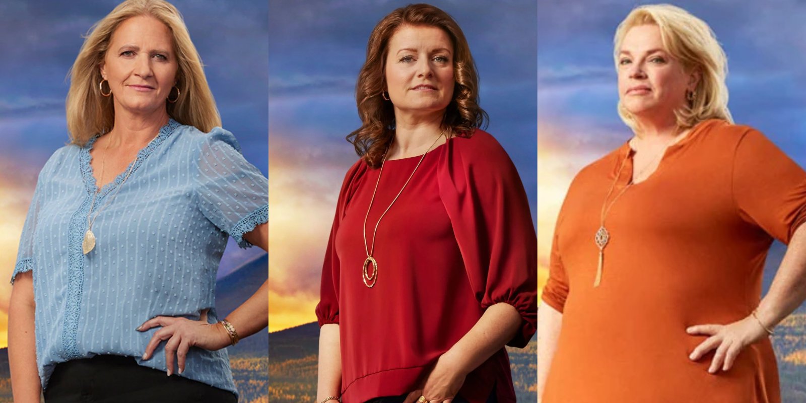 A photo montage of Christine, Robyn, and Janelle Brown from TLC's 'Sister Wives.'