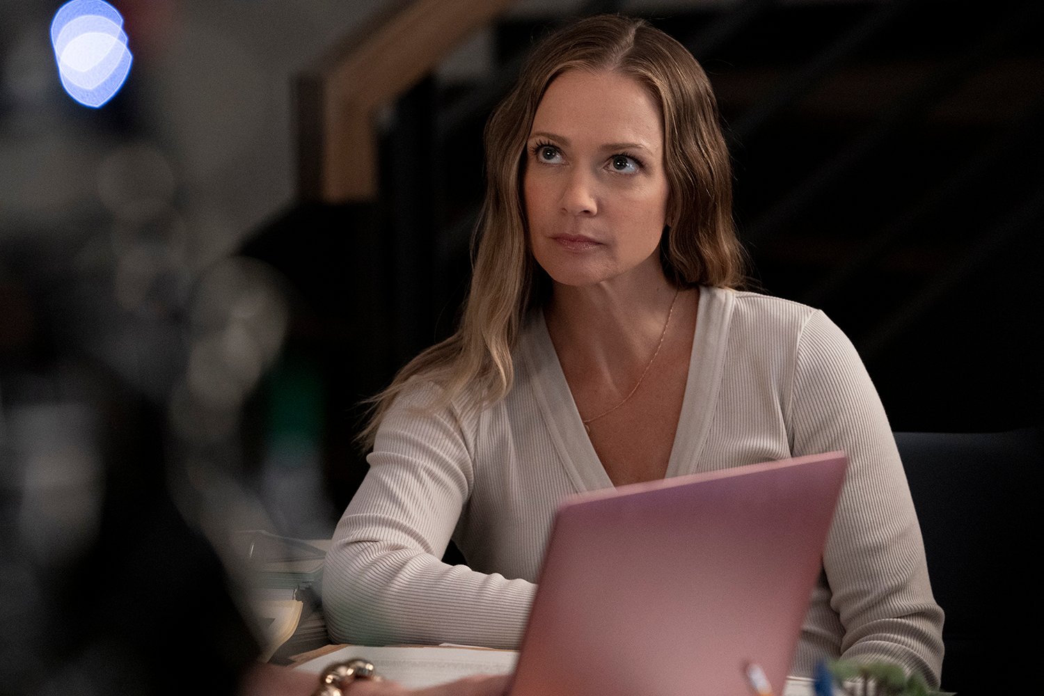 A.J. Cook as JJ staring at someone in Criminal Minds: Evolution