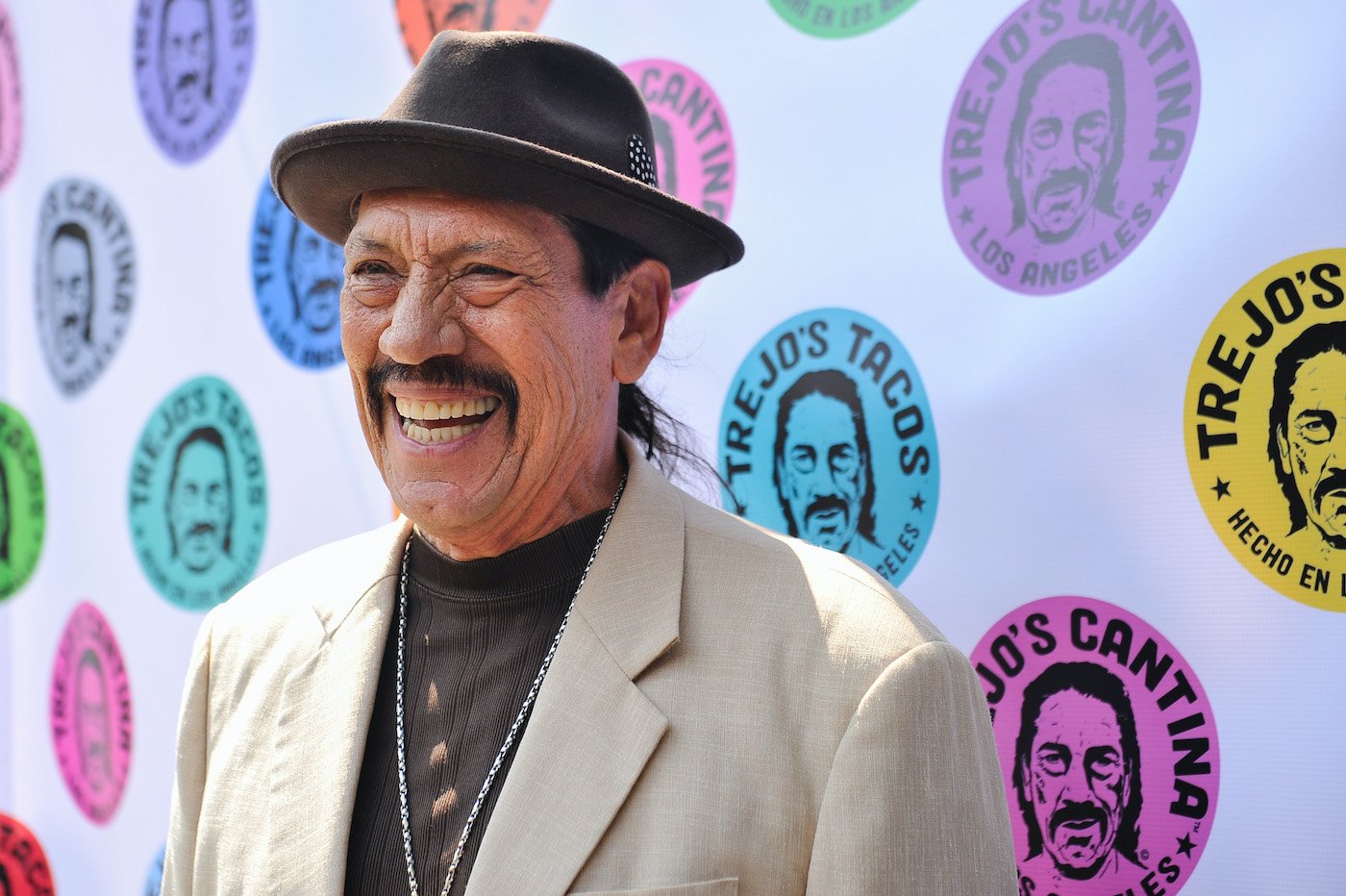 Danny Trejo, who is the guest judge in an upcoming 'Hell's Kitchen' smiles on the red carpet