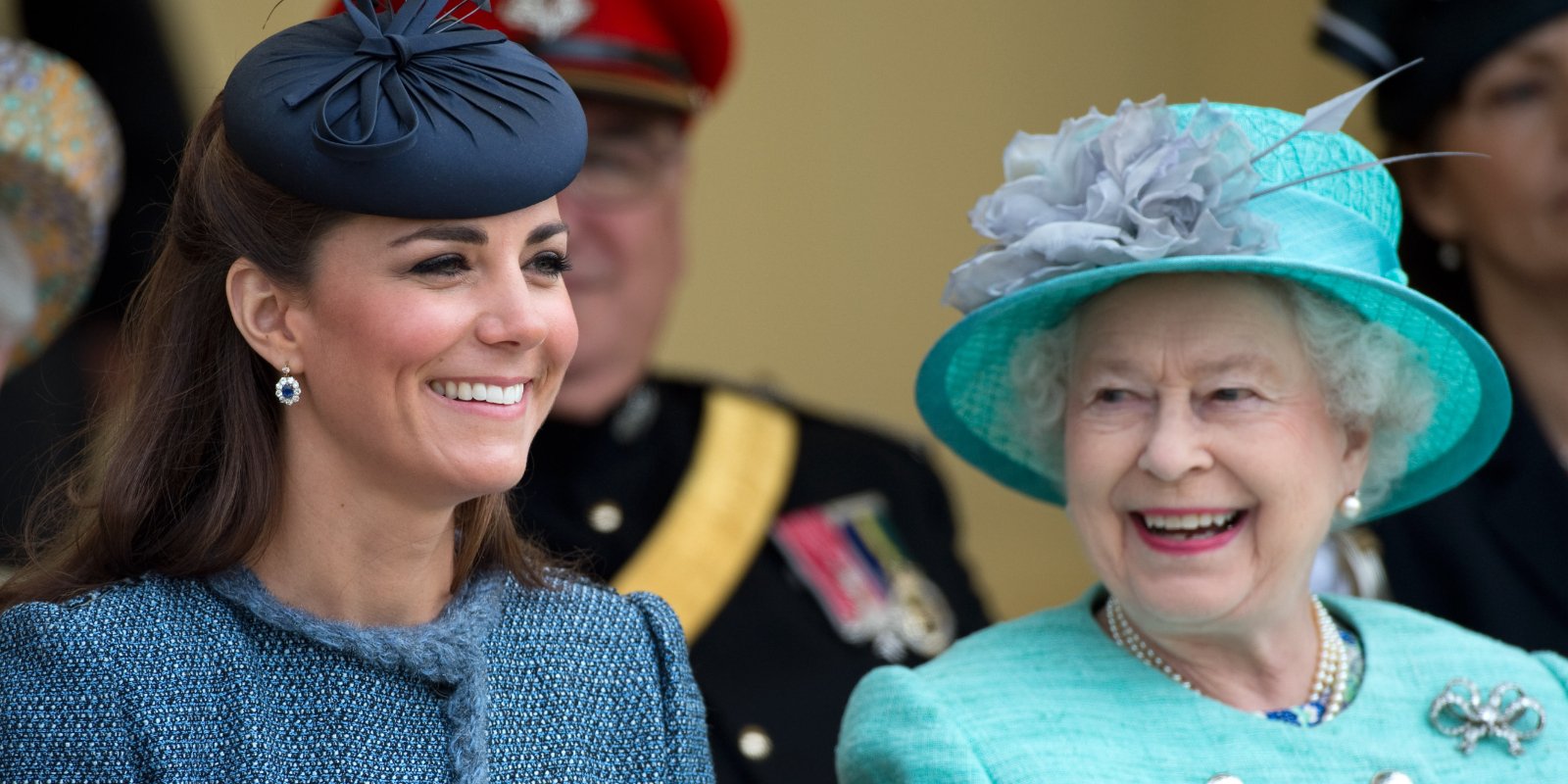 Kate Middleton and Queen Elizabeth attend Vernon Park during a Diamond Jubilee visit to Nottingham on June 13, 2012 in Nottingham, England.