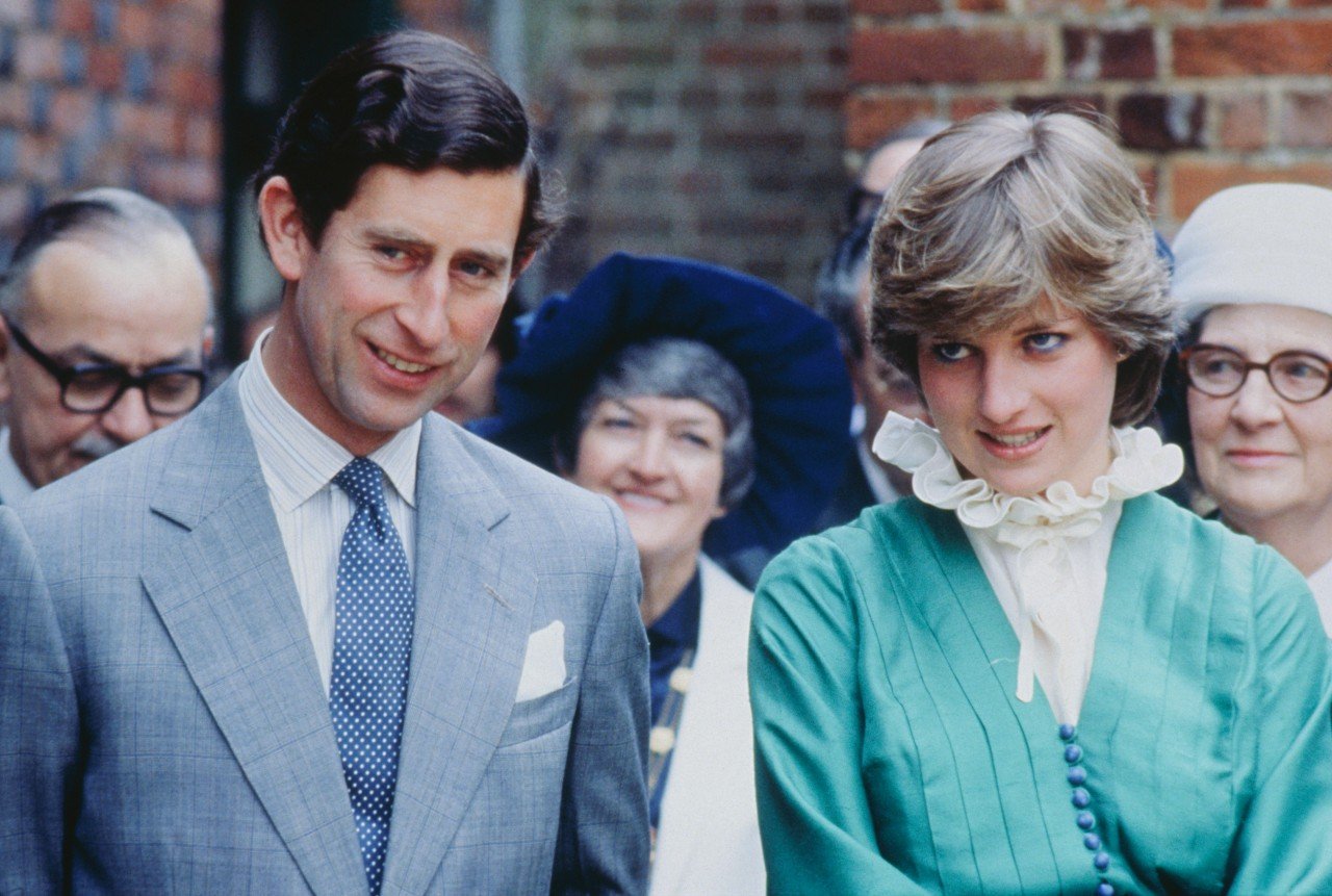 King Charles and Princess Diana stand side-by-side at the Mountbatten Exhibition at Broadlands, the home of Lord Louis Mountbatten.