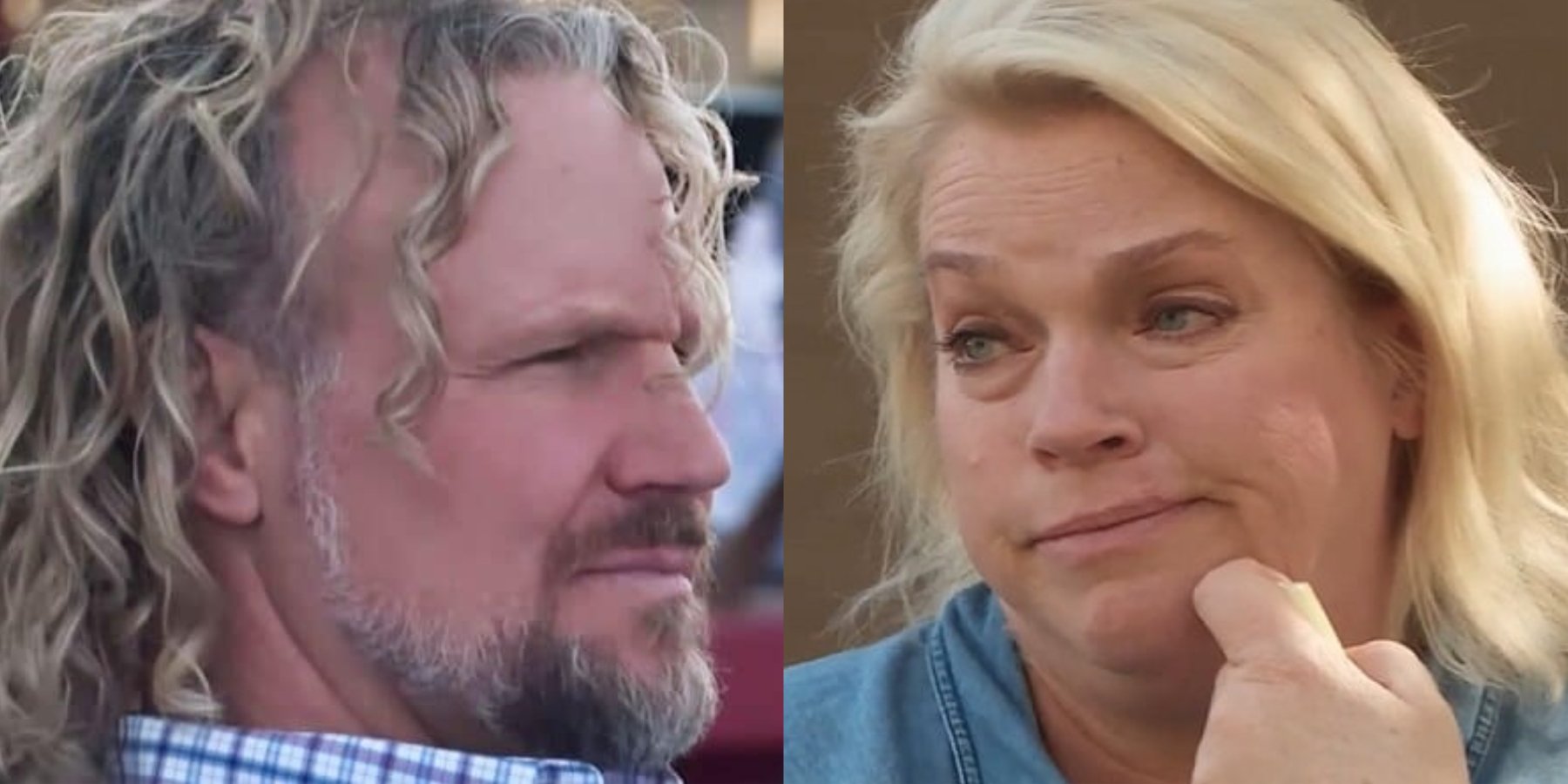Kody and Janelle Brown in separate screenshots taken during an episode of TLC's 'Sister Wives.'