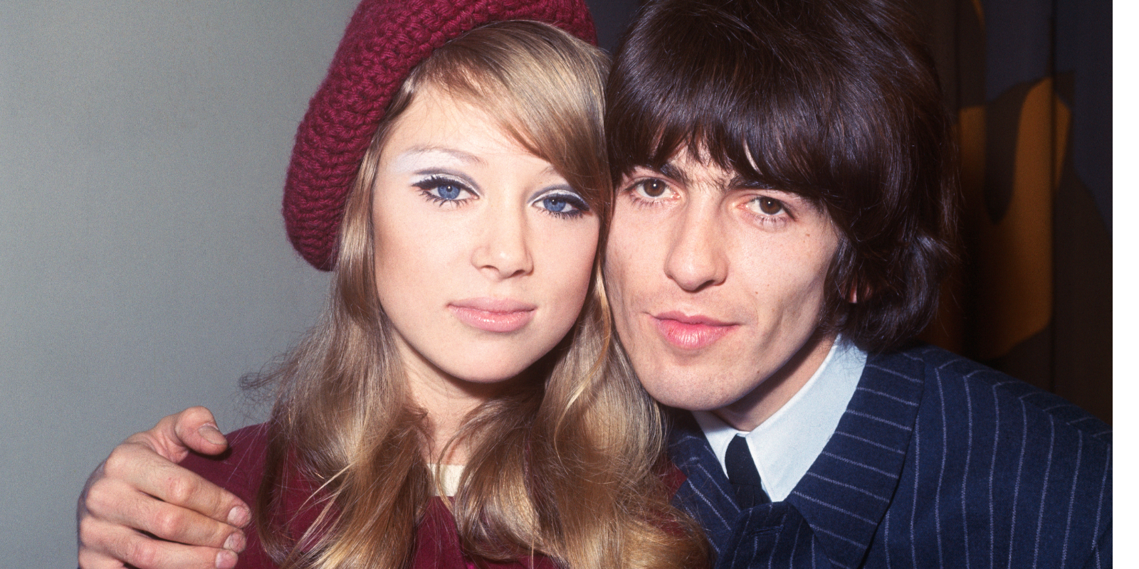 Pattie Boyd and George Harrison at their January 1966 wedding.