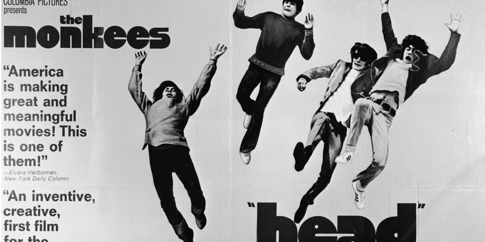 A promotional poster for The Monkees movie 'Head.'