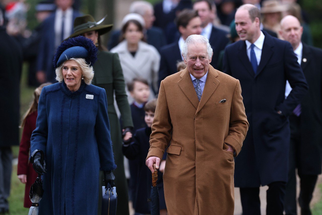Queen Camilla and King Charles III attend the Christmas service.