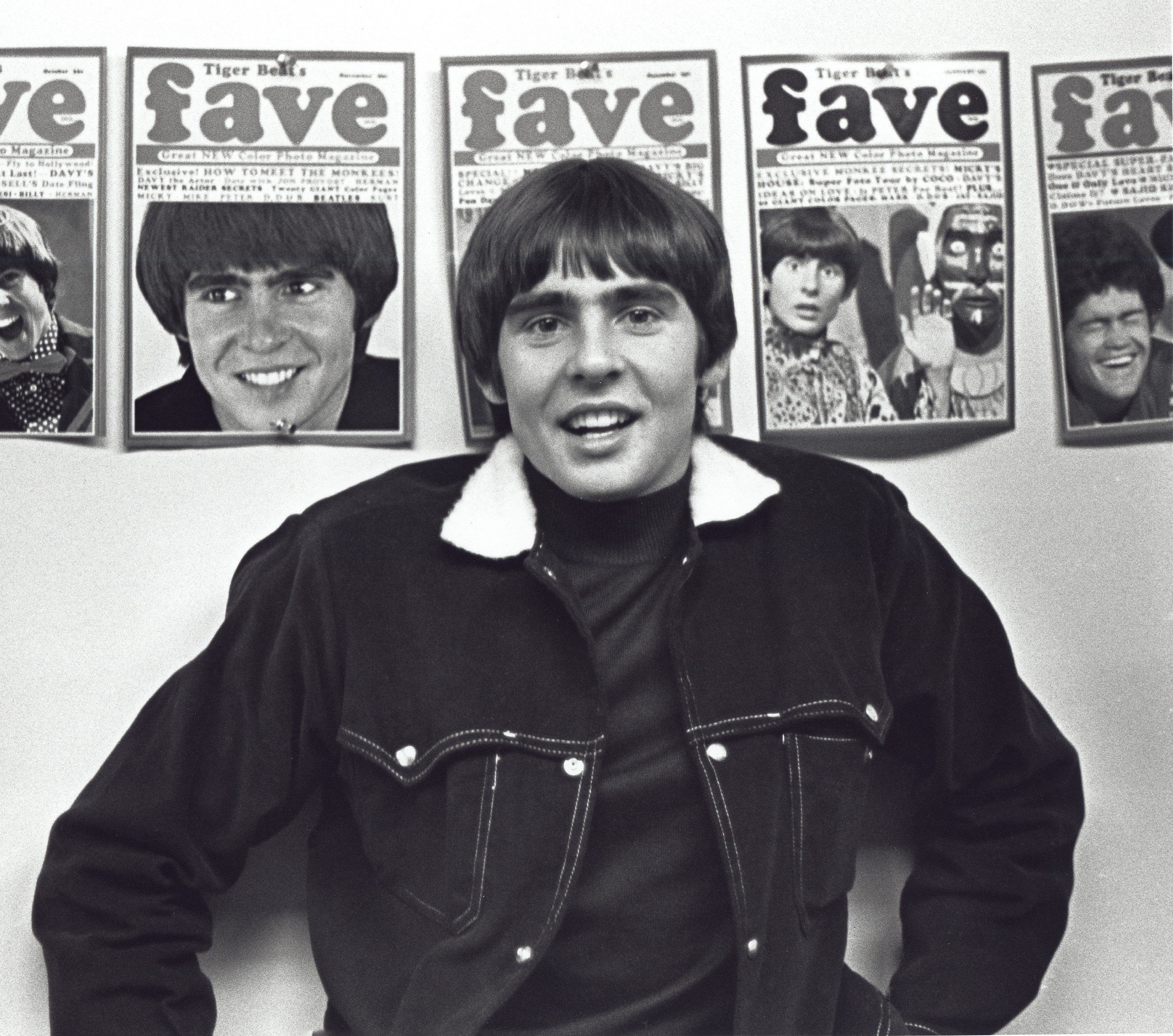 Davy Jones with posters during The Monkees' "Last Train to Clarksville" era
