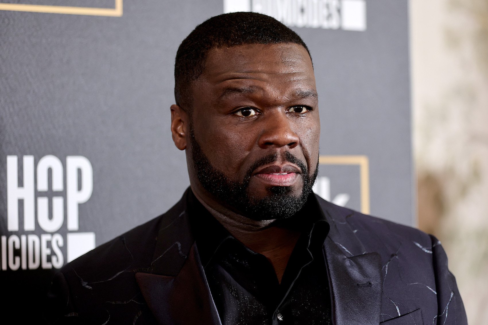 Curtis "50 Cent" Jackson, who shared his thoughts on Jay-Z and Eminem, on the red carpet