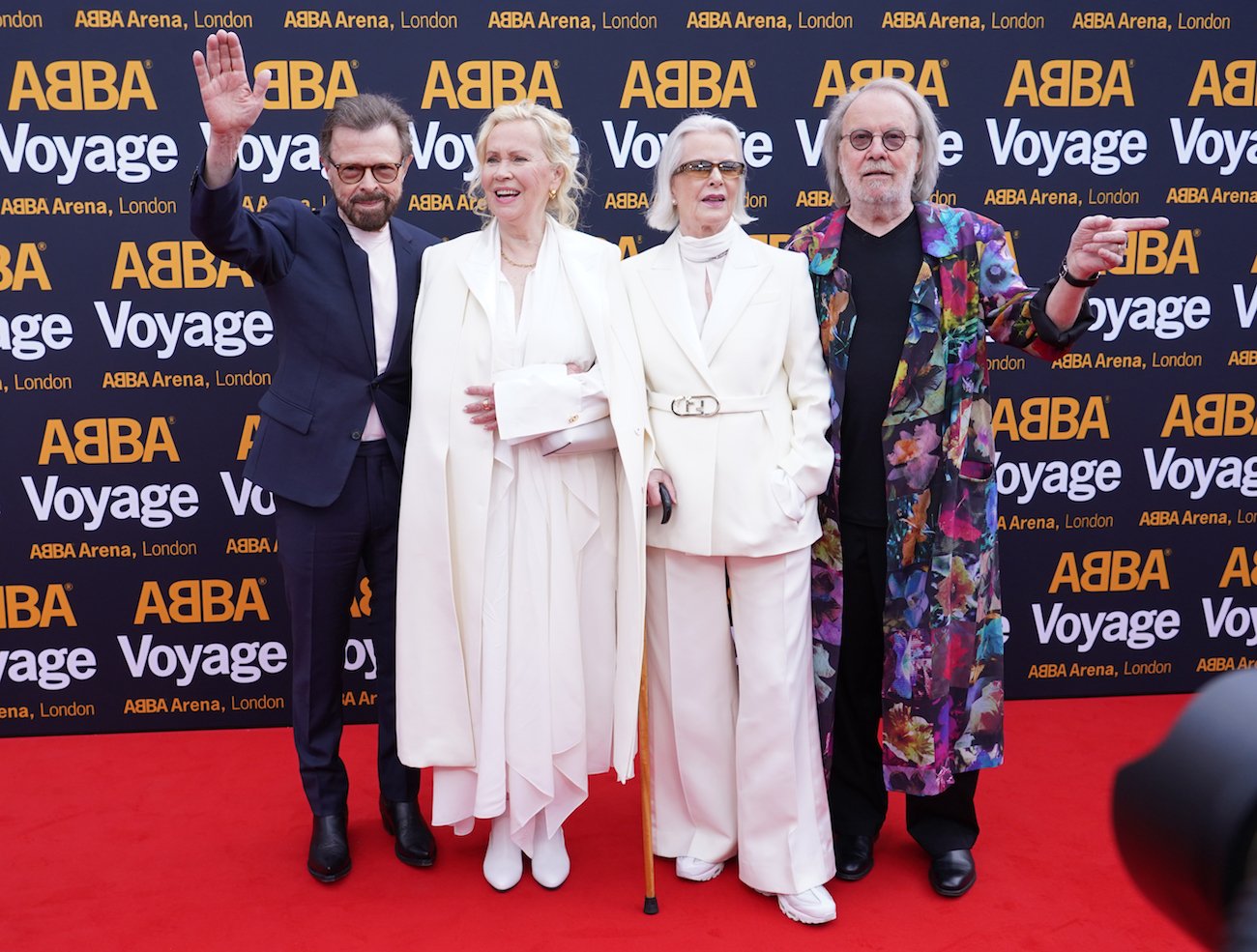 ABBA lors du lancement de ses performances « Voyage » à Londres, 2022.