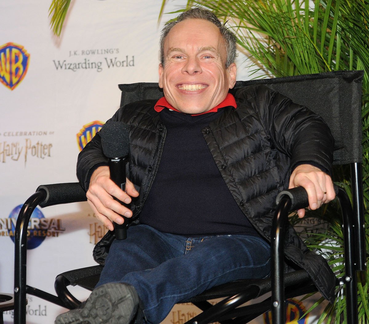 Actor Warwick Davis answers questions about Harry Potter at Universal Orlando in 2017