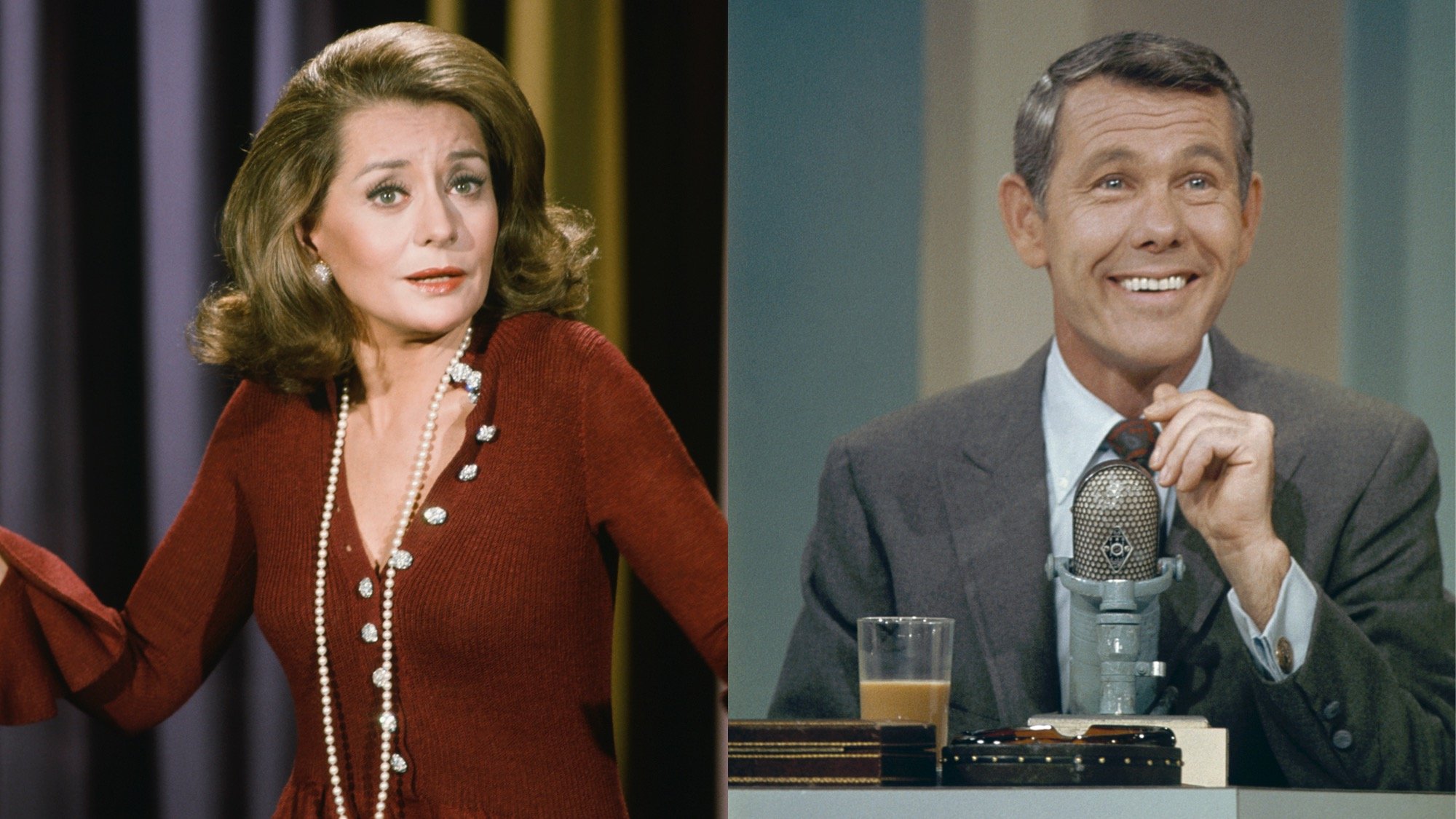 (L) Barbara Walters guest hosts 'The Tonight Show.' (R) Johnny Carson hosts 'The Tonight Show.'