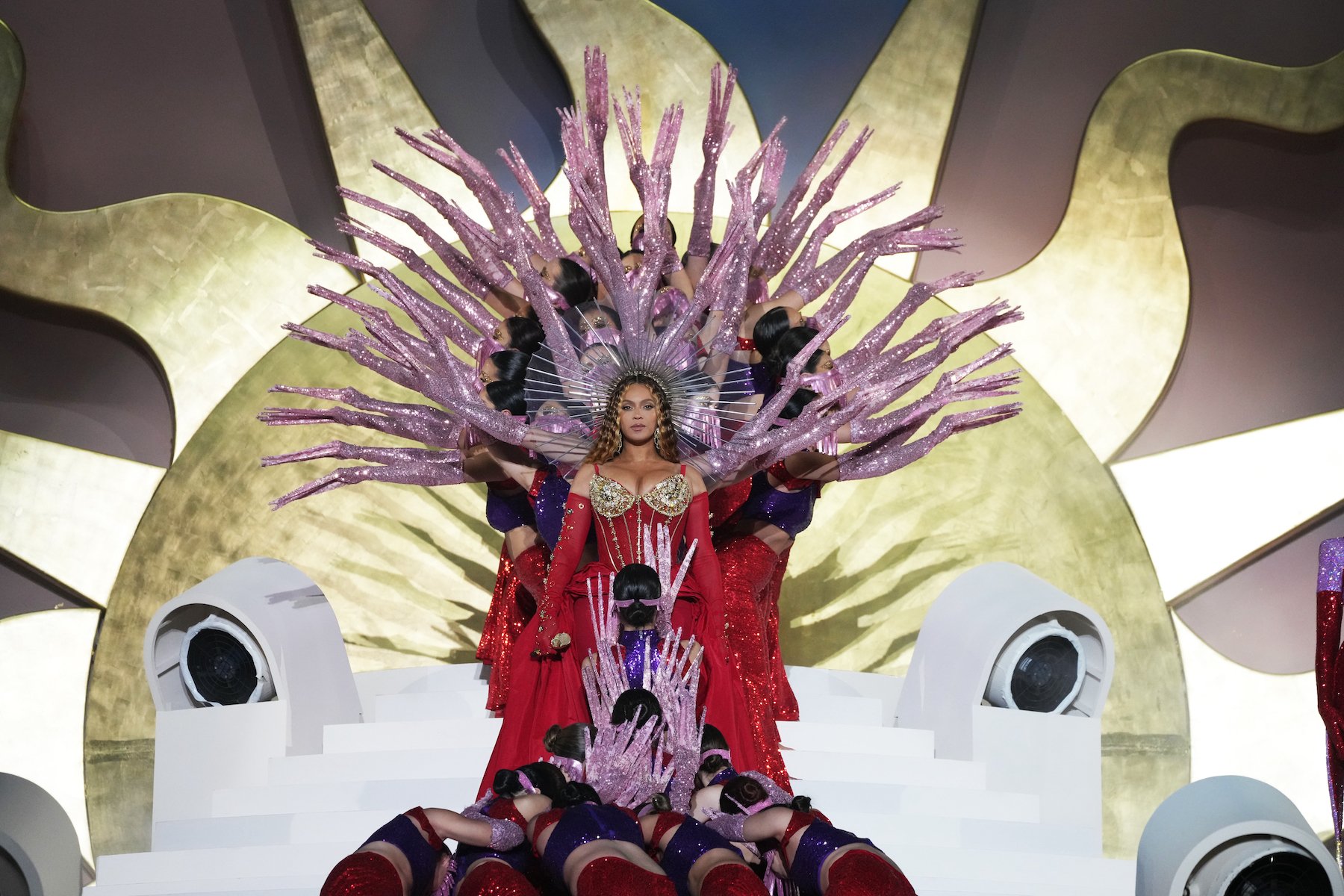 Beyoncé on stage at her Dubai performance, where she didn't perform anything from 'Renaissance'