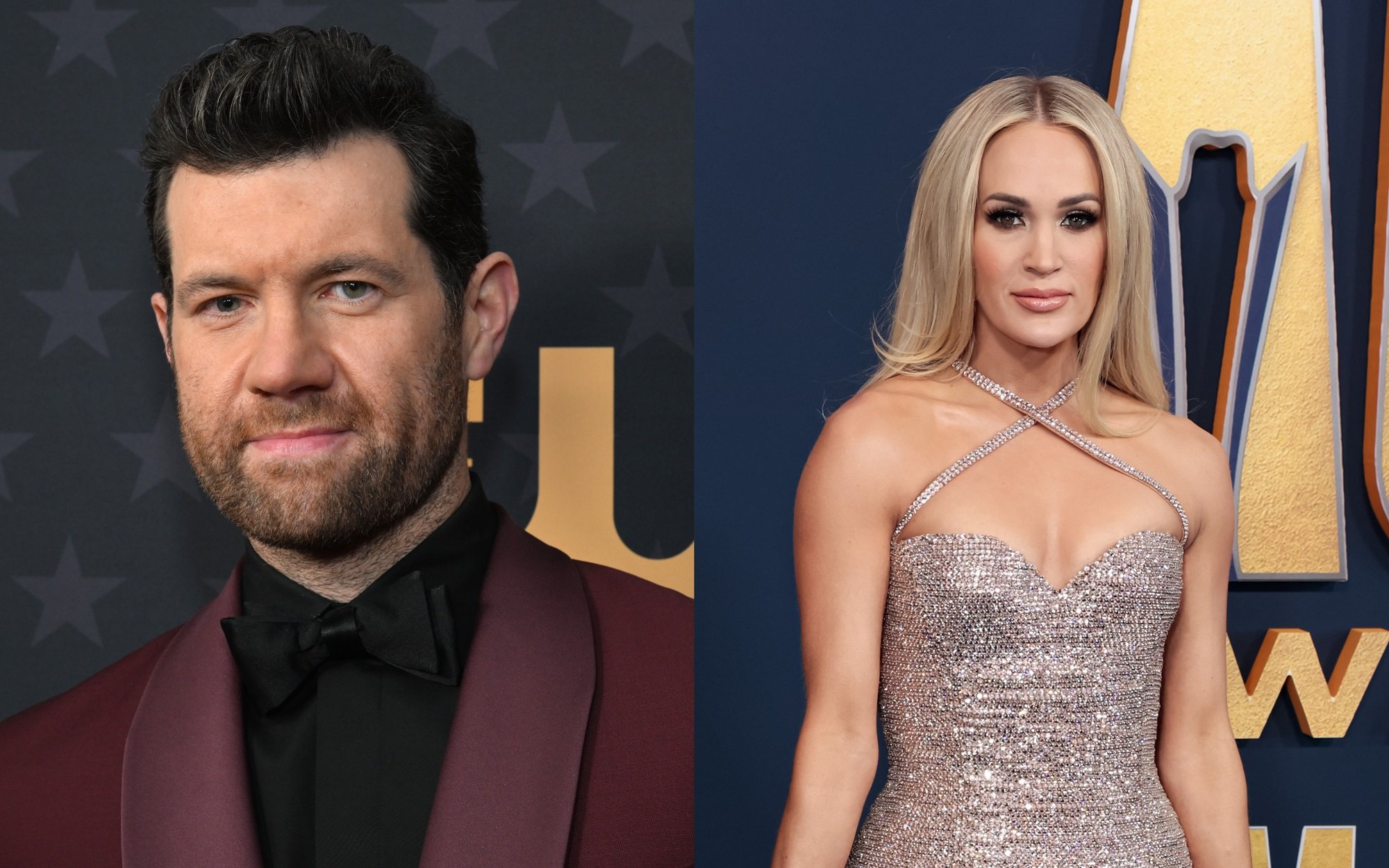 A joined photo of Billy Eichner and Carrie Underwood