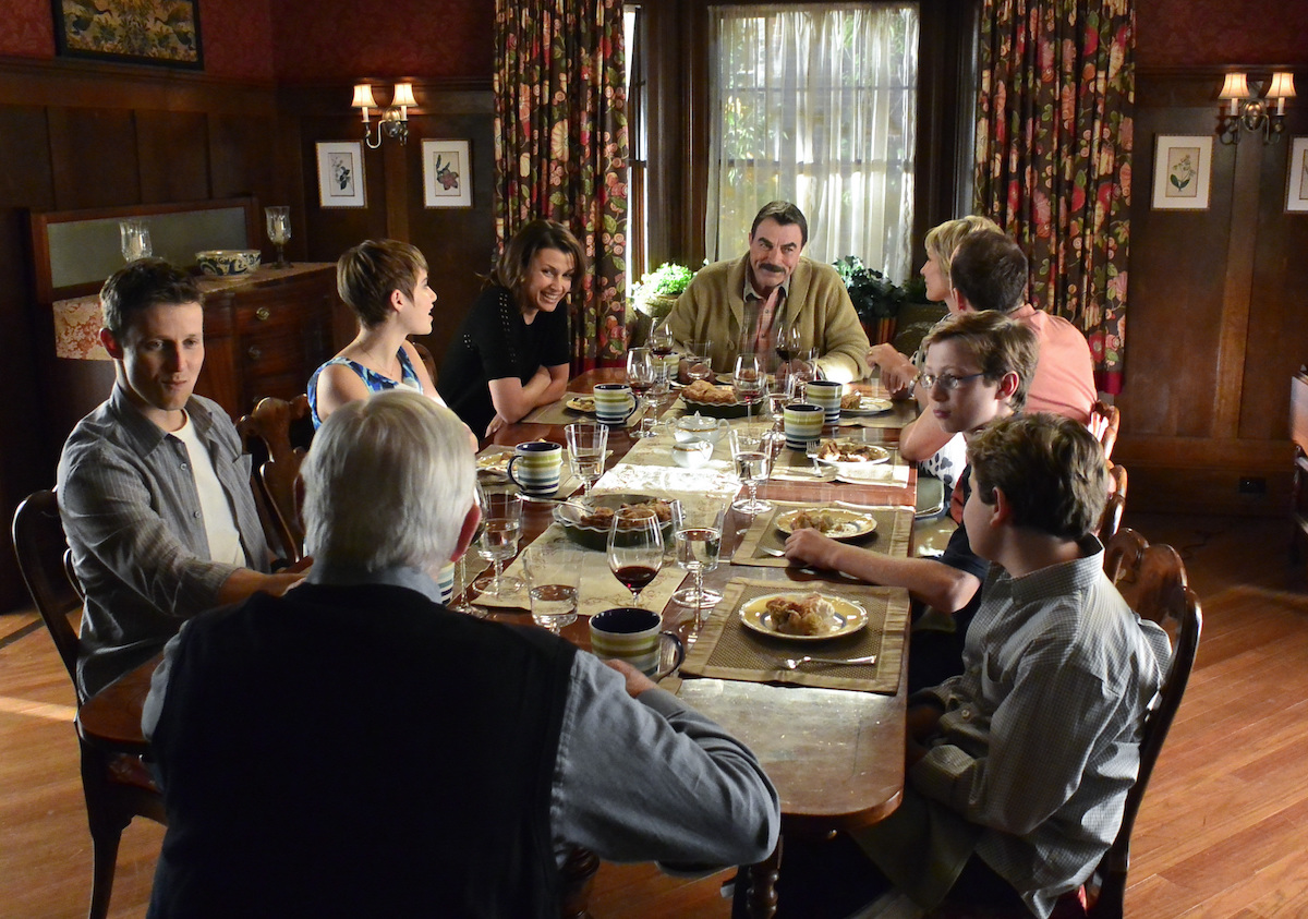 The cast films a family dinner for Blue Bloods