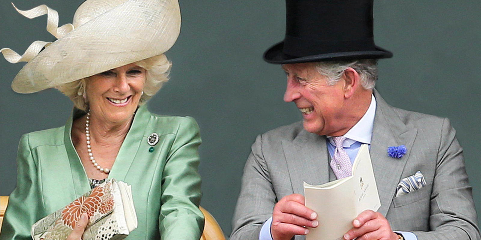 Camilla, Duchess of Cornwall and Prince Charles, Prince of Wales as they are seen viewing horses in the parade ring from the Royal Box on the second day of Royal Ascot on June 19, 2013 in London, England.