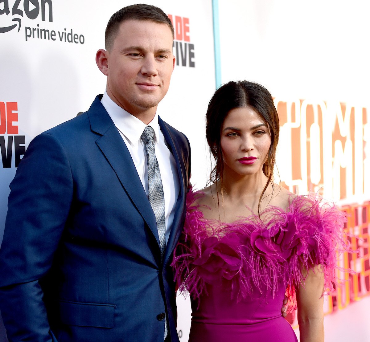 Actor Channing Tatum and his wife Jenna Dewan Tatum arrive at the premiere of Amazon's "Comrade Detective" in 2017