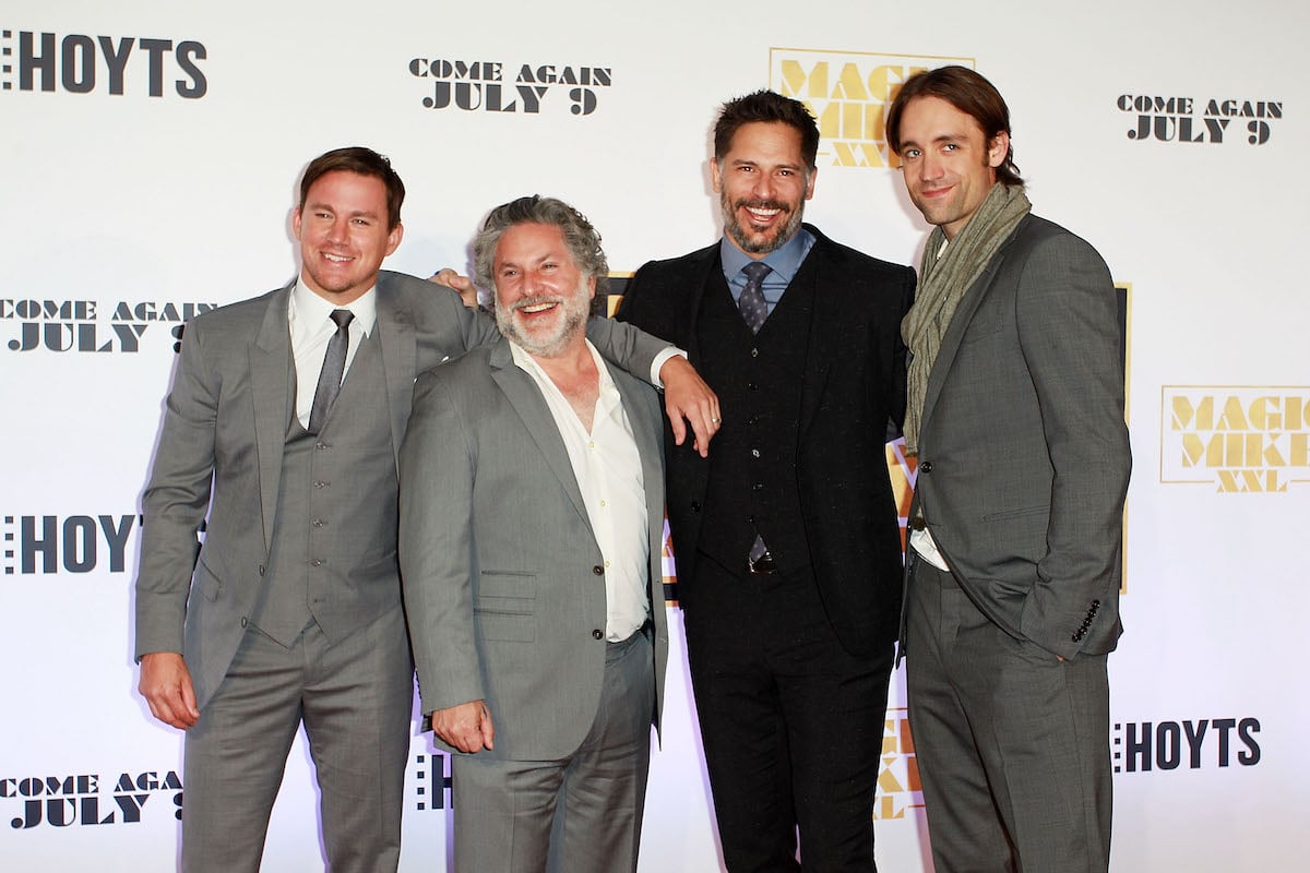 Channing Tatum, Greg Jacobs, Joe Manganiello, and Reid Carolin arrive at the "Magic Mike XXL" Australian premiere in 2015