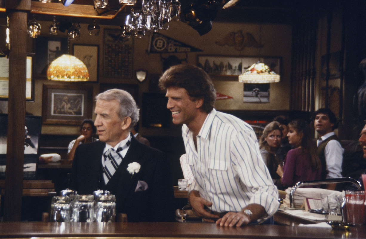 'Cheers': Ted Danson laughs behind Nicholas Colasanto behind the bar