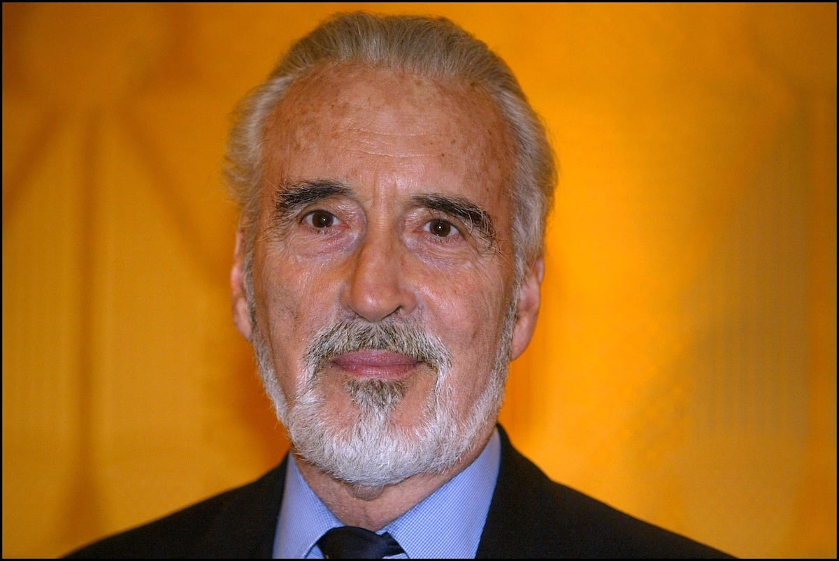 Christopher Lee poses for a photo in 2002.