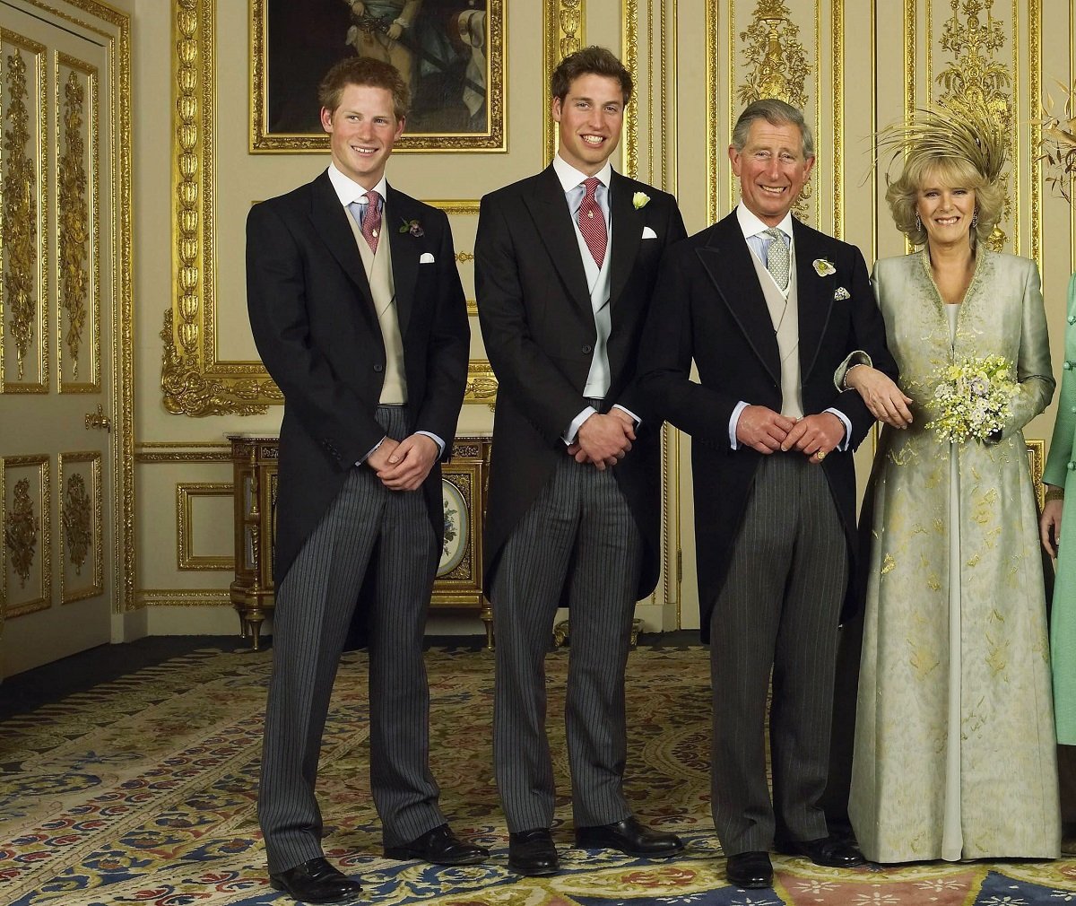 Clarence House official handout photo of the wedding of then-Prince Charles and Camilla Parker Bowles with Prince Harry, who a royal butler said was "excited" about the wedding, and Prince William