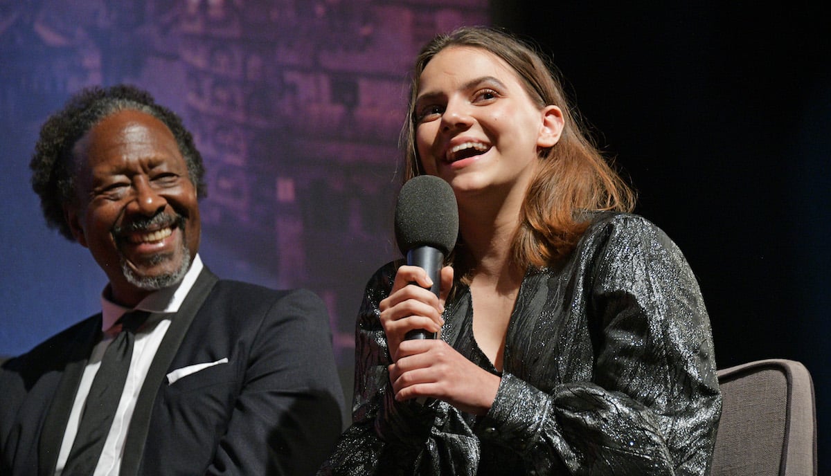 Clarke Peters and Dafne Keen speak during a Q&A at the Global Premiere of HBO and BBC's "His Dark Materials"