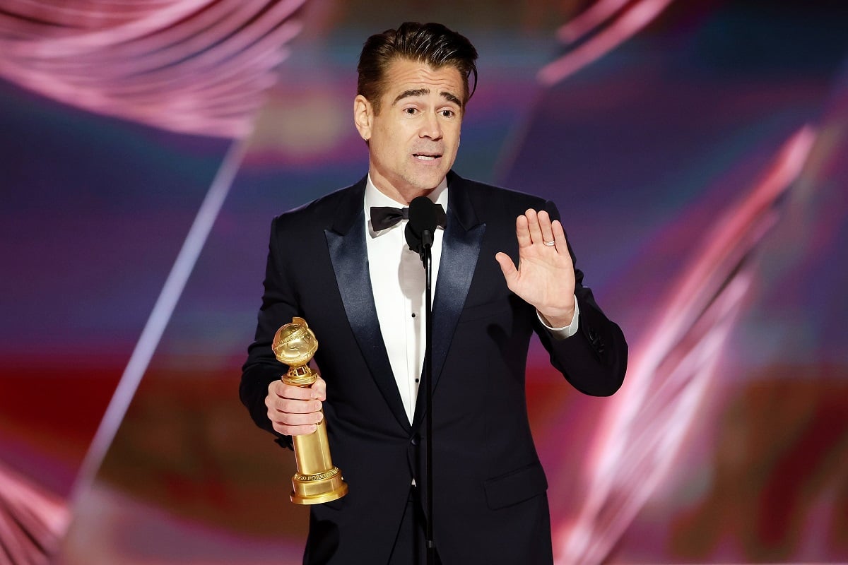 Colin Farrell winning a Golden Globe.
