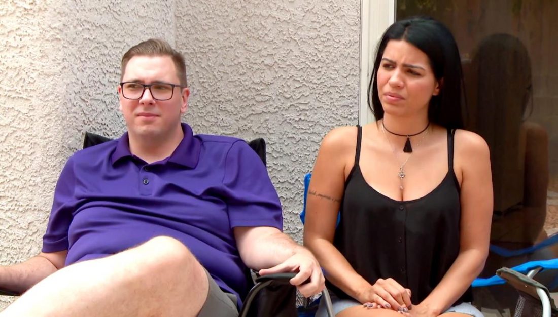 Colt Johnson and Larissa dos Santos Lima sit outside their home in Las Vegas on '90 Day Fiancé' on TLC.