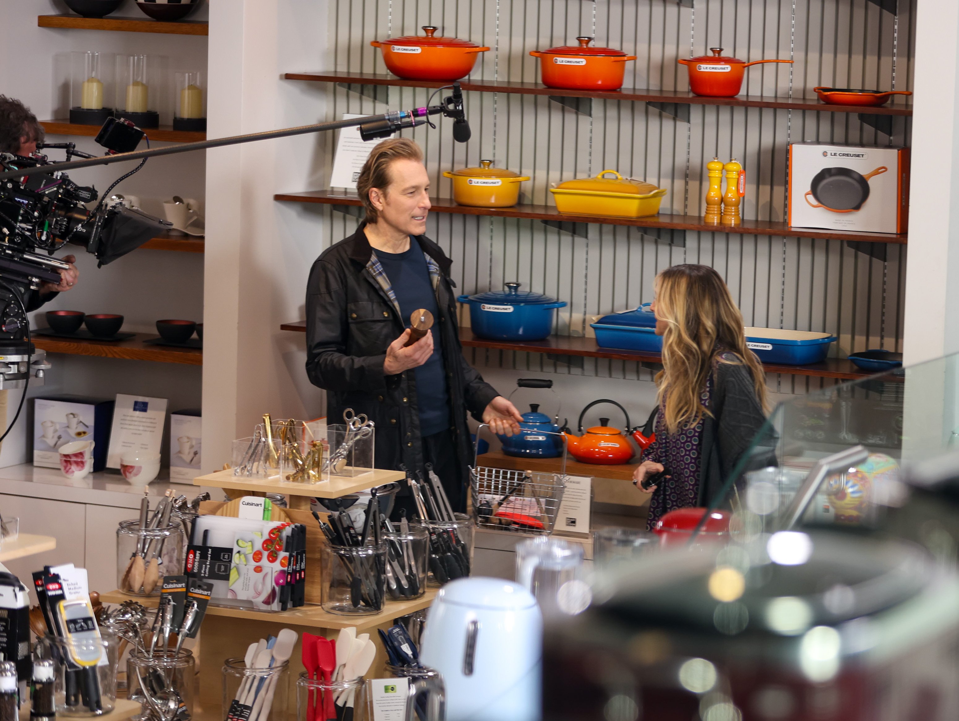 John Corbett as Aidan Shaw and Sarah Jessica Parker film scenes for season 2 of 'And Just Like That...'