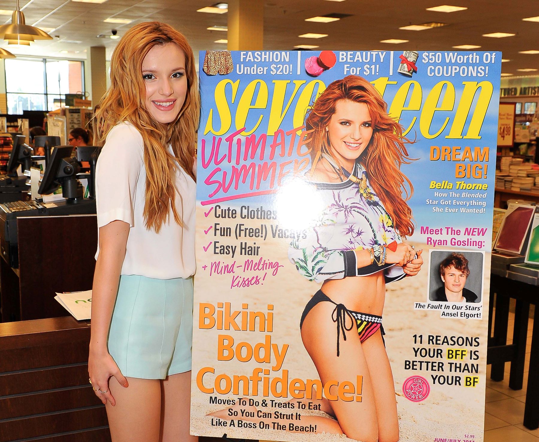 Disney Channel and Seventeen Magazine star Bella Thorne signing copies at Barnes & Noble in San Bruno, California